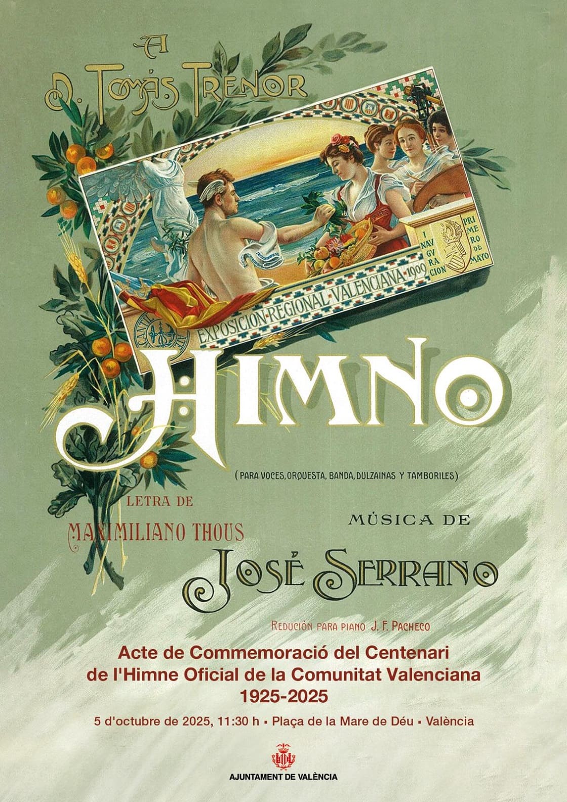Cartel acto centenario Himno Comunitat Valenciana