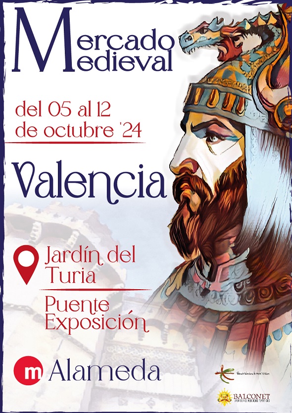 Cartel mercado medieval valencia 9 de octubre 2024